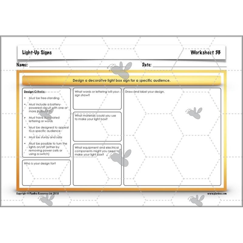 PlanBee Light-Up Signs: Circuits and Structures - KS2 DT Lesson Plans