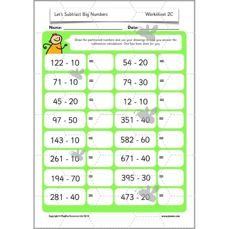 PlanBee Let’s Subtract Big Numbers | Year 2 Maths Plans & Resources | PlanBee