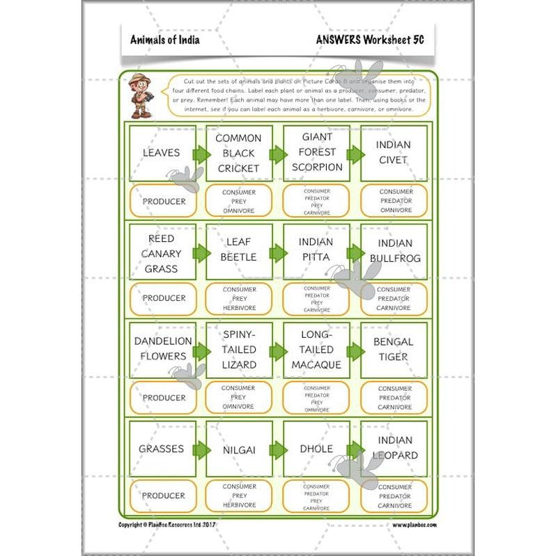Animals of India complete Science scheme of work for KS2 — PlanBee