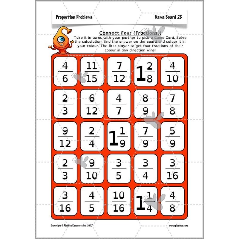 PlanBee Proportion Problems: Year 4 fractions problem solving