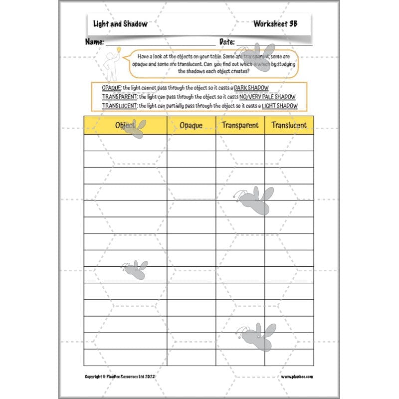 PlanBee Light Year 3 Science Planning Pack by PlanBee