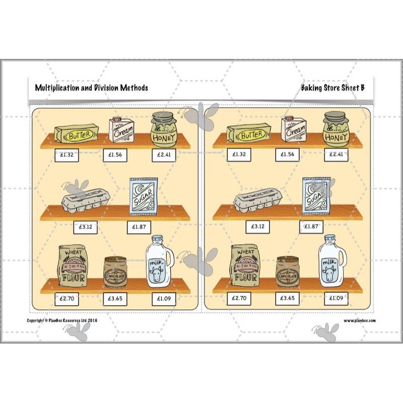 PlanBee Multiplication and Division Methods: Primary Maths Lessons for Year 4