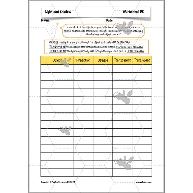 PlanBee Light Year 3 Science Planning Pack by PlanBee