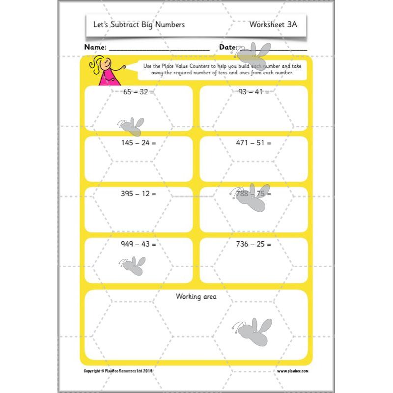 PlanBee Let’s Subtract Big Numbers | Year 2 Maths Plans & Resources | PlanBee