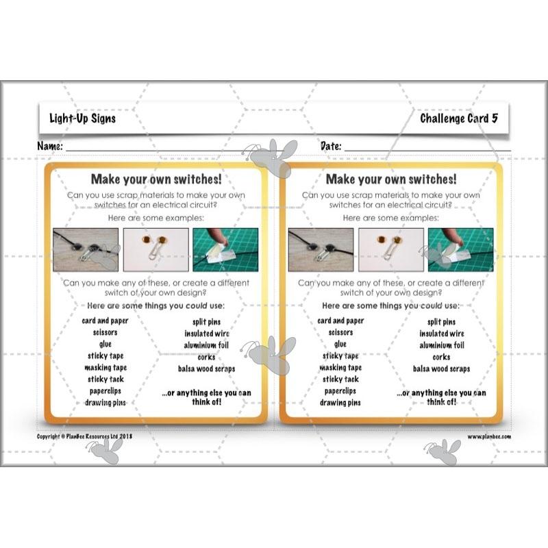 PlanBee Light-Up Signs: Circuits and Structures - KS2 DT Lesson Plans