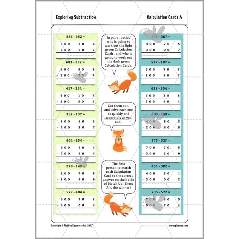 PlanBee Exploring Subtraction - Addition & Subtraction Year 4 Maths Lessons