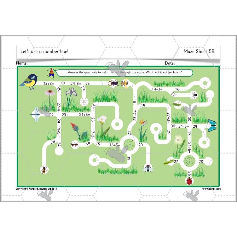 PlanBee Let’s use a number line - KS1 Year 1 complete lesson pack