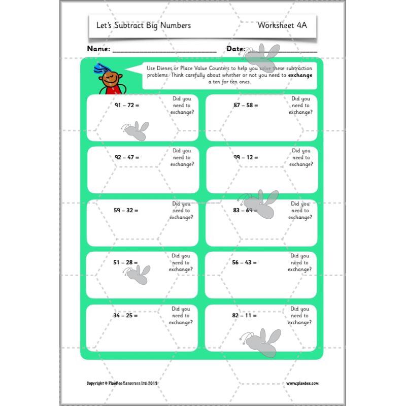 PlanBee Let’s Subtract Big Numbers | Year 2 Maths Plans & Resources | PlanBee