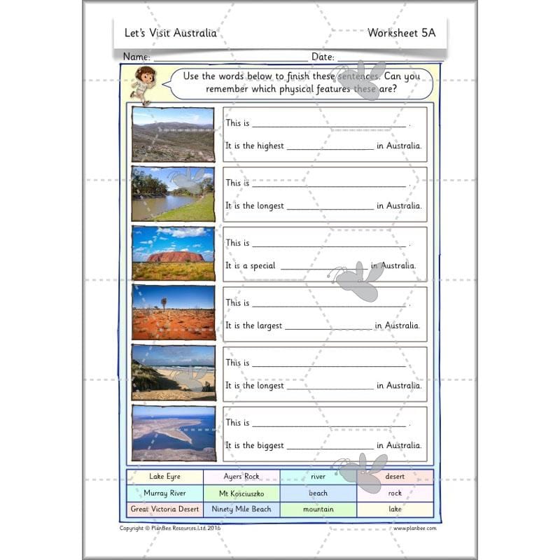 PlanBee Let's visit Australia - KS1 Geography lessons: Year 1 & Year 2
