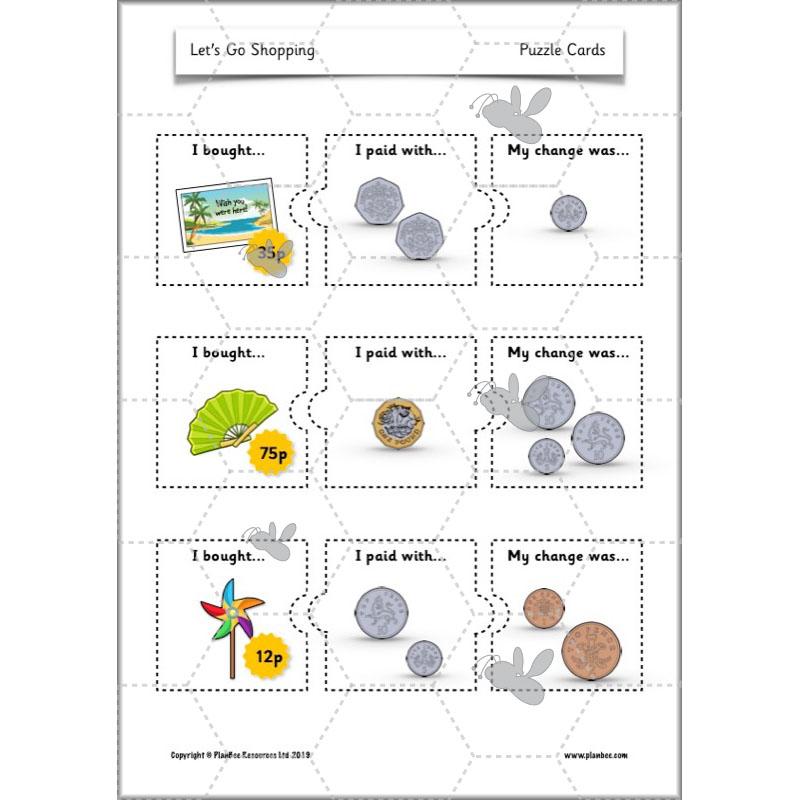 PlanBee Let's Go Shopping: Year 2 Money Maths Activities
