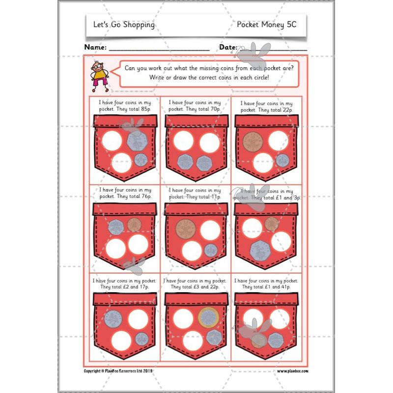 PlanBee Let's Go Shopping: Year 2 Money Maths Activities