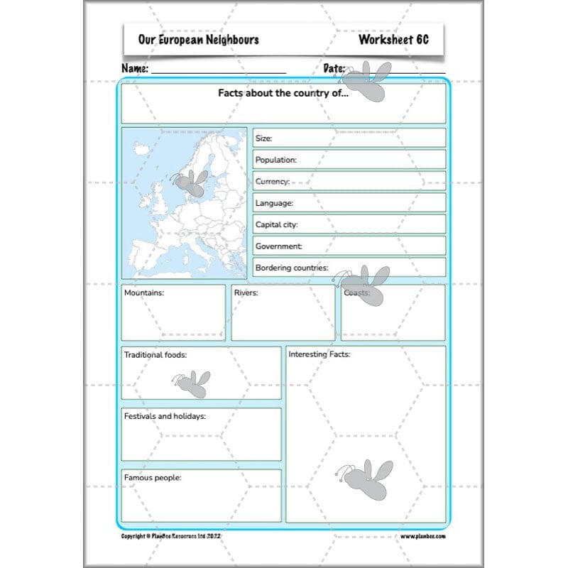 PlanBee Our European Neighbours | Europe KS2 Lesson Plans and Resources