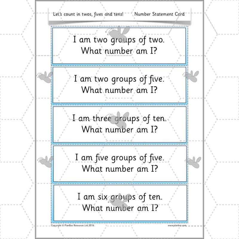 PlanBee Let’s count in twos, fives and tens - KS1 Year 1 Maths