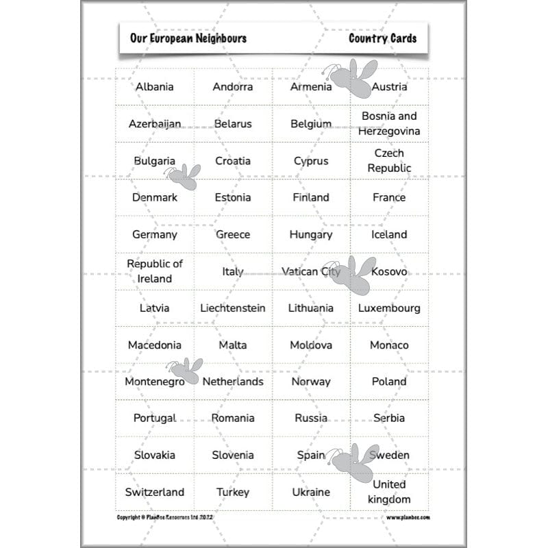 PlanBee Our European Neighbours | Europe KS2 Lesson Plans and Resources