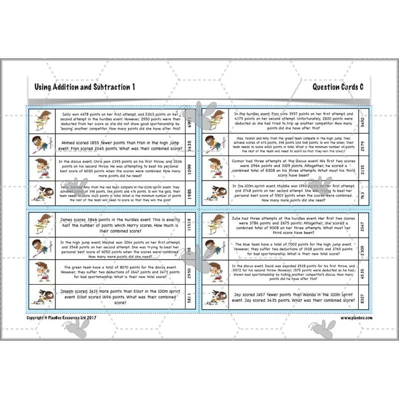 PlanBee Using Addition & Subtraction 1 - Year 4 Maths Planning and Resources