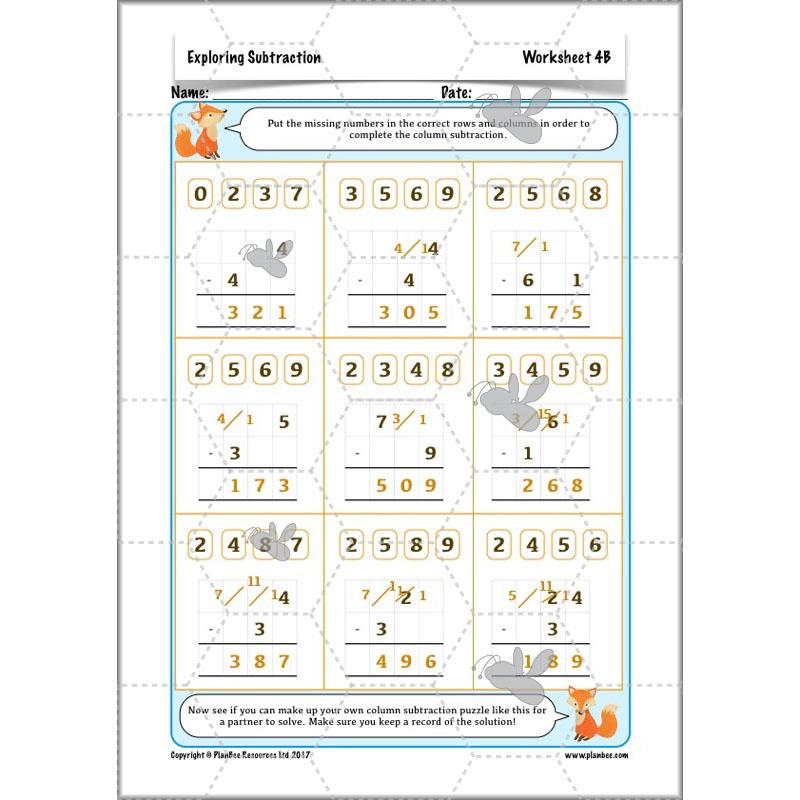 PlanBee Exploring Subtraction - Addition & Subtraction Year 4 Maths Lessons