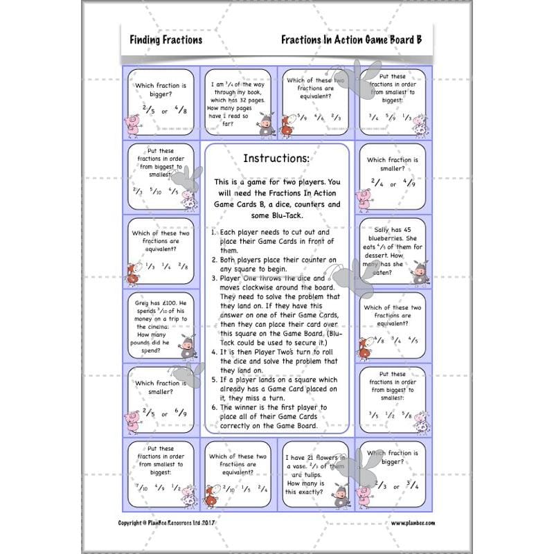 PlanBee Finding Fractions: Year 3 fractions of amounts plans and resources