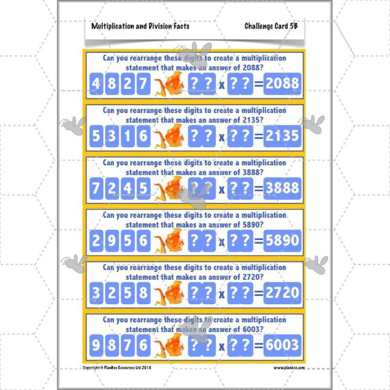 Multiplication and Division Facts Year 4 Maths by PlanBee