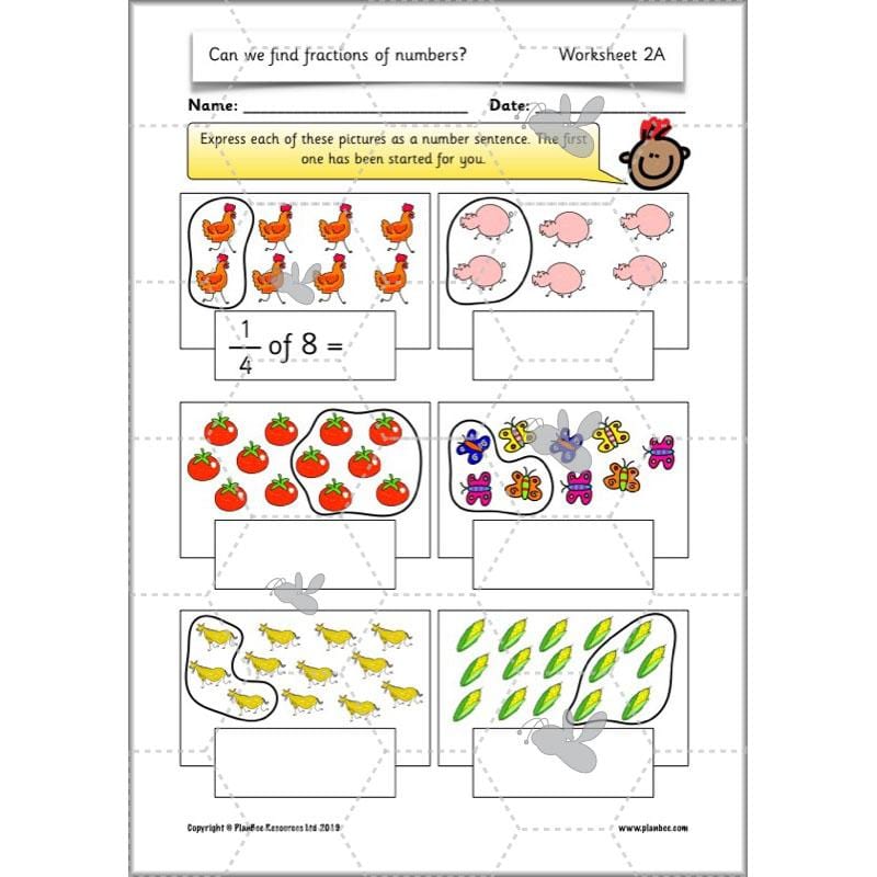 PlanBee Can we find fractions of numbers? Year 2 Fractions Planning