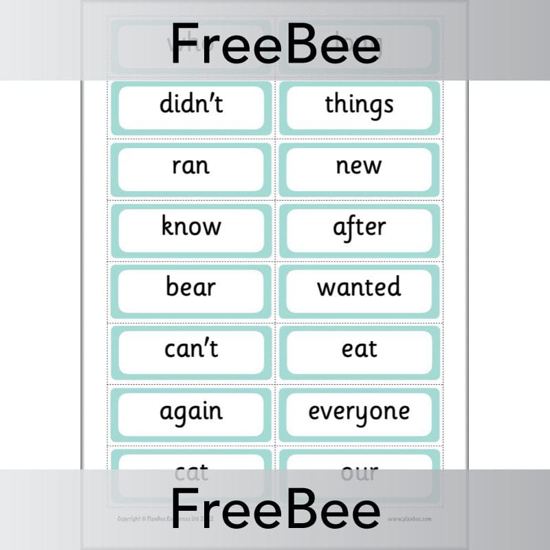PlanBee FREE 200 High Frequency Words Flashcards | PlanBee