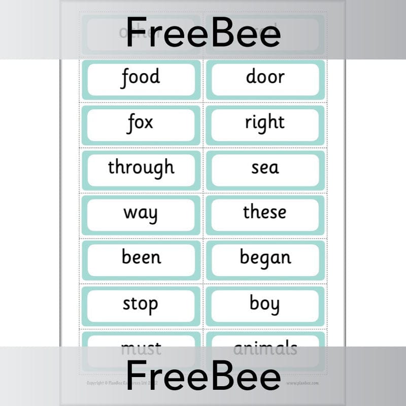 PlanBee FREE 200 High Frequency Words Flashcards | PlanBee