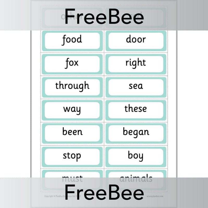 FREE 200 High Frequency Words Flashcards by PlanBee