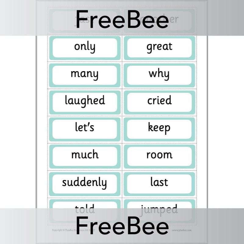 PlanBee FREE 200 High Frequency Words Flashcards | PlanBee