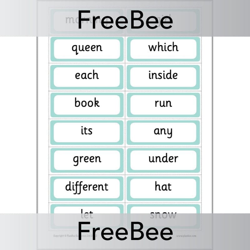 PlanBee FREE 200 High Frequency Words Flashcards | PlanBee
