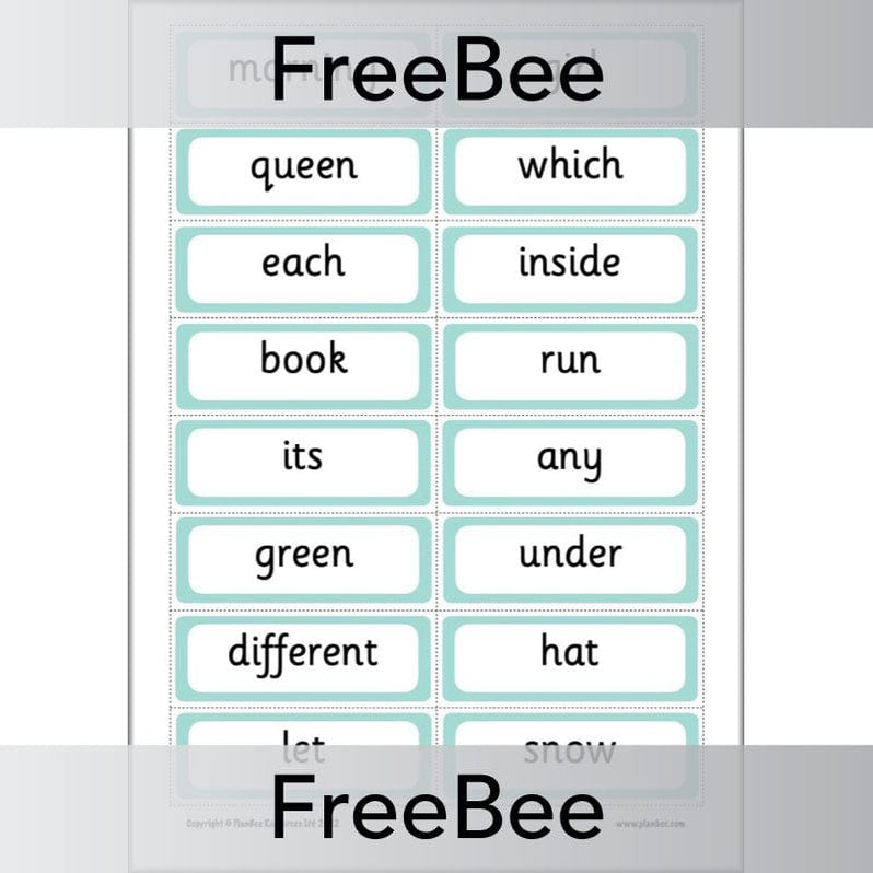FREE 200 High Frequency Words Flashcards by PlanBee