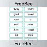 PlanBee FREE 200 High Frequency Words Flashcards | PlanBee