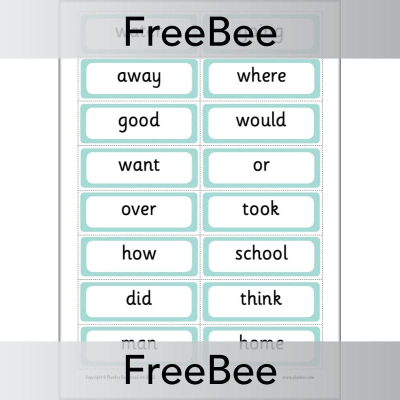 PlanBee FREE 200 High Frequency Words Flashcards | PlanBee