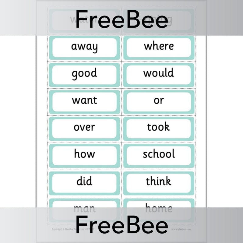 FREE 200 High Frequency Words Flashcards by PlanBee