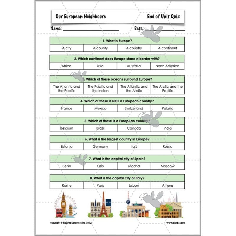 PlanBee Our European Neighbours | Europe KS2 Lesson Plans and Resources