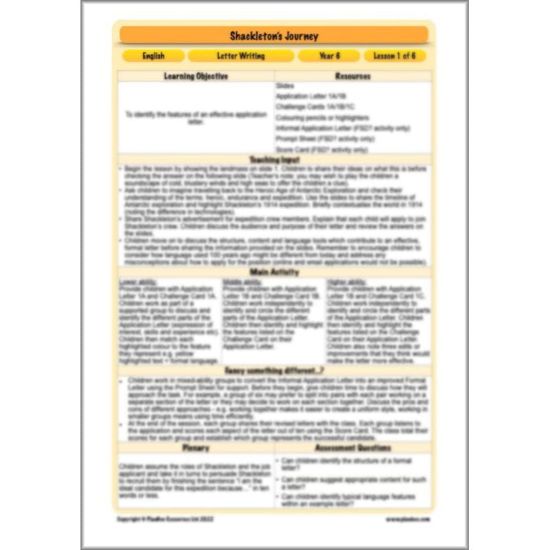 PlanBee Shackleton's Journey KS2 English Planning | PlanBee