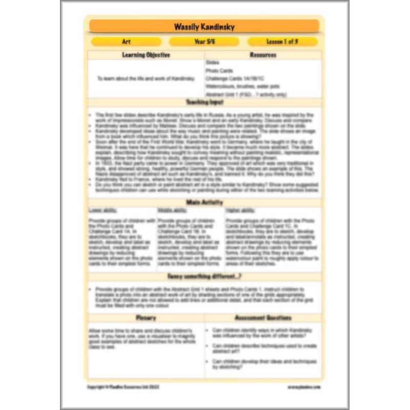 PlanBee Free Wassily Kandinsky for kids art lessons | PlanBee