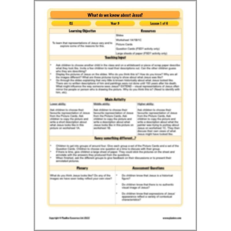 PlanBee What do we know about Jesus? KS2 Year 3 RE Lessons by PlanBee