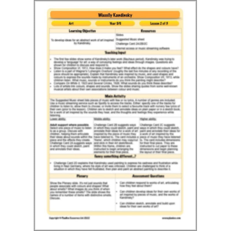 PlanBee Free Wassily Kandinsky for kids art lessons | PlanBee