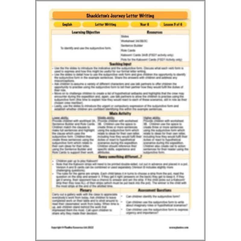 PlanBee Shackleton's Journey KS2 English Planning | PlanBee