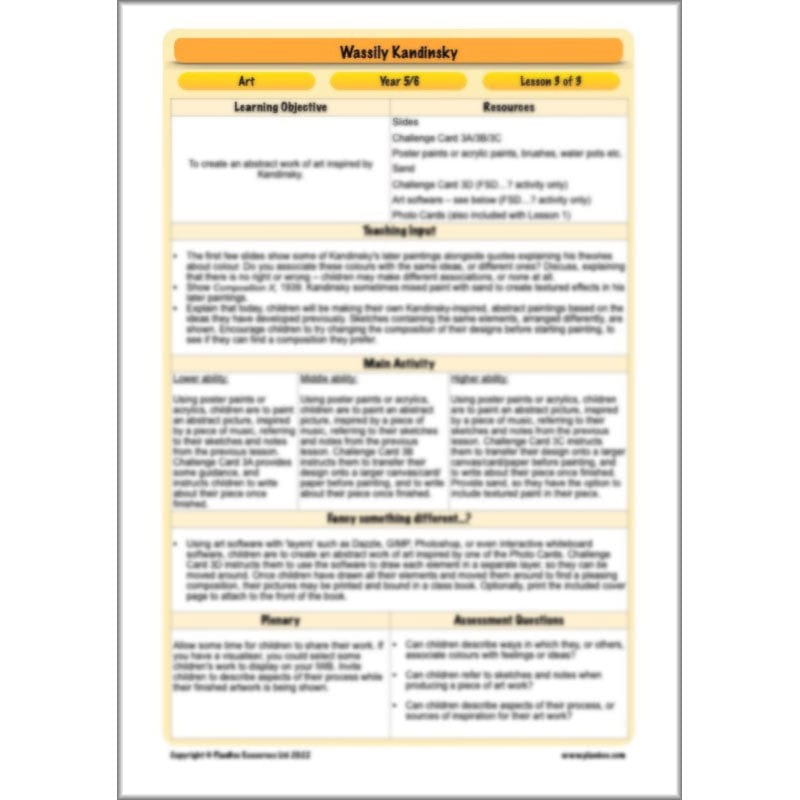 PlanBee Free Wassily Kandinsky for kids art lessons | PlanBee