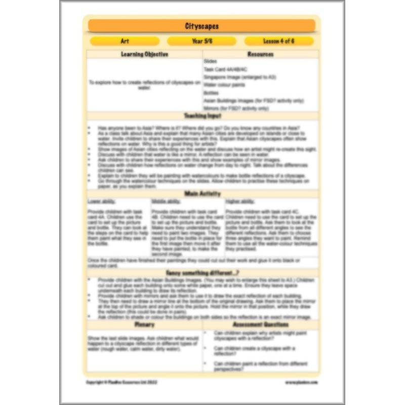 PlanBee Cityscapes Art Lessons for KS2 created by PlanBee