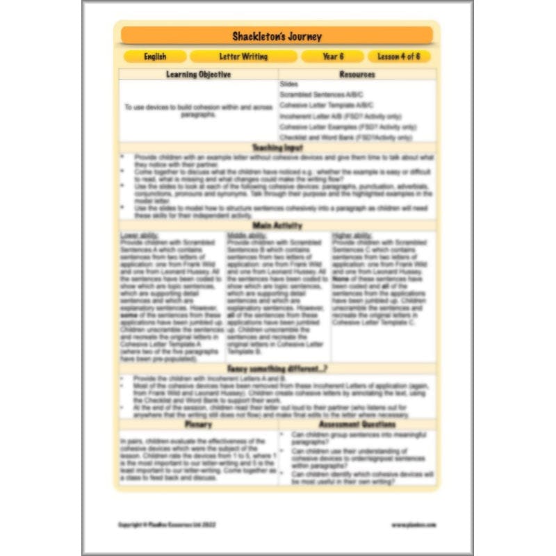 PlanBee Shackleton's Journey KS2 English Planning | PlanBee