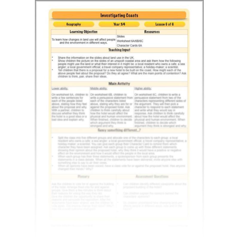 PlanBee Investigating Coasts KS2 Geography Lessons | PlanBee