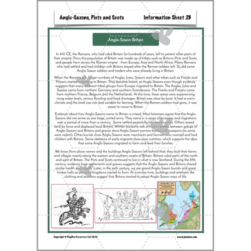 PlanBee Anglo-Saxons, Picts and Scots KS2 | Anglo-Saxons, Picts and Scots Lesson Pack by PlanBee