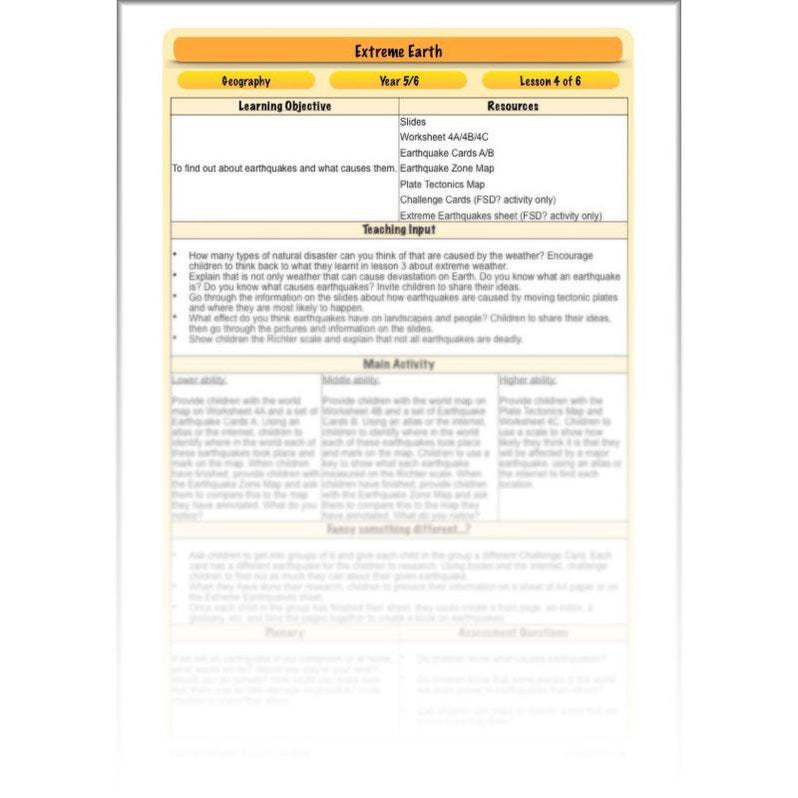 Natural Disaster KS2 Extreme Earth Topic By PlanBee