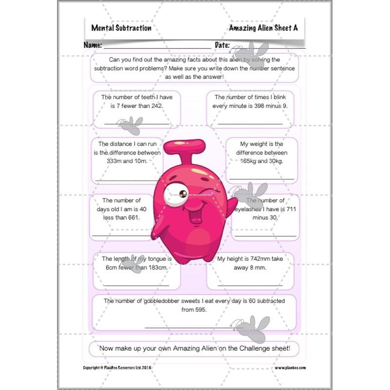 PlanBee Mental Subtraction: Addition and Subtraction Year 3 Maths