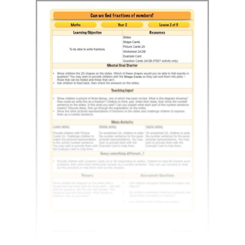 PlanBee Can we find fractions of numbers? Year 2 Fractions Planning