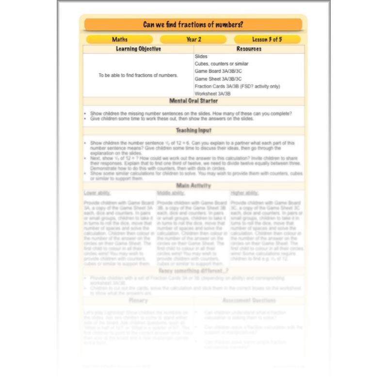 PlanBee Can we find fractions of numbers? Year 2 Fractions Planning