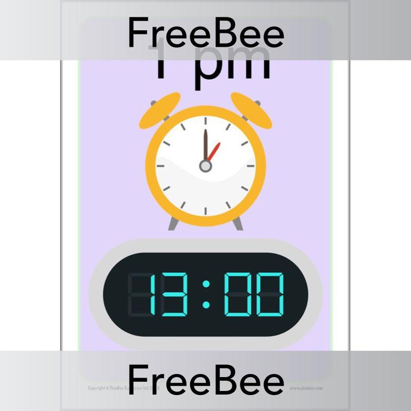 PlanBee 24-Hour Time | Free KS2 Classroom Decoration | PlanBee