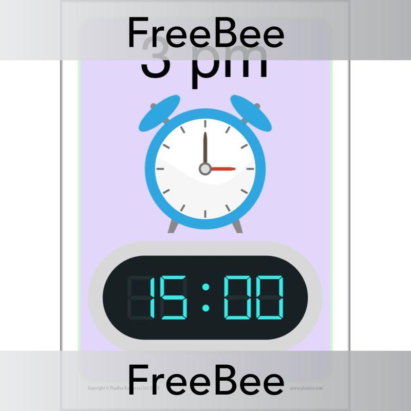 PlanBee 24-Hour Time | Free KS2 Classroom Decoration | PlanBee