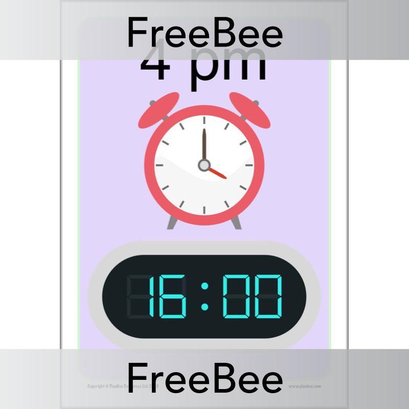 PlanBee 24-Hour Time | Free KS2 Classroom Decoration | PlanBee